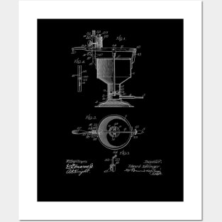 cake or dough filing device Vintage Patent Drawing Posters and Art